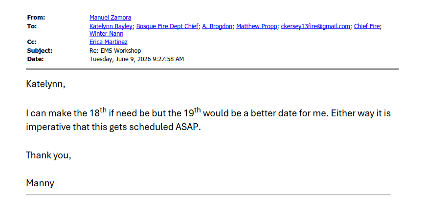 Better - EMT Meeting Scheduled